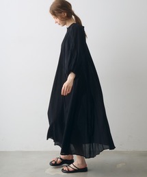 crape neck gather onepiece / クレープネックギャザーワンピース