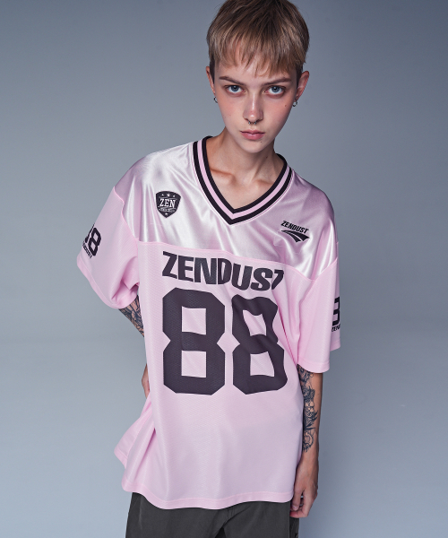 ZENDUST(ジェンダスト)の「Chrome Play Football Jersey T-shirt BLACK(Tシャツ/カットソー・レディース・ブラック・MEDIUM/LARGE)」の3枚目の写真