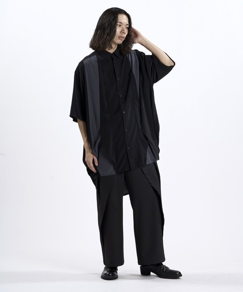 NO ID.(ノーアイディ)の「【NO ID.】3D Gather Half Sleeve Long Shirt / 3Dギャザー ハーフスリーブ ロング シャツ(シャツ/ブラウス・メンズ・ブラック/その他23/その他22・ONE SIZE)」の20枚目の写真
