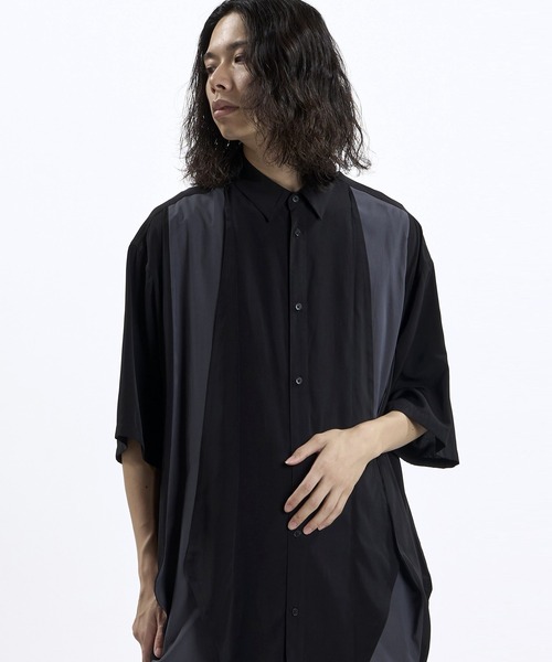 NO ID.(ノーアイディ)の「【NO ID.】3D Gather Half Sleeve Long Shirt / 3Dギャザー ハーフスリーブ ロング シャツ(シャツ/ブラウス・メンズ・ブラック/その他23/その他22・ONE SIZE)」の19枚目の写真