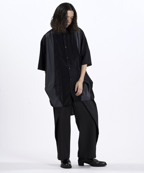 NO ID.(ノーアイディ)の「【NO ID.】3D Gather Half Sleeve Long Shirt / 3Dギャザー ハーフスリーブ ロング シャツ(シャツ/ブラウス・メンズ・ブラック/その他23/その他22・ONE SIZE)」の21枚目の写真