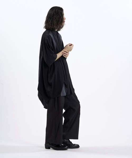NO ID.(ノーアイディ)の「【NO ID.】3D Gather Half Sleeve Long Shirt / 3Dギャザー ハーフスリーブ ロング シャツ(シャツ/ブラウス・メンズ・ブラック/その他23/その他22・ONE SIZE)」の22枚目の写真
