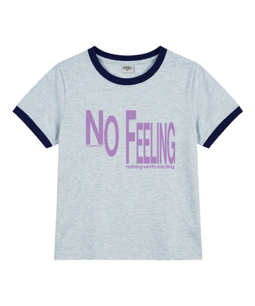 THEMORFHOUSE（ザモーフハウス）の「ノーフィリングリンガー半袖Tシャツメランジブルー（Tシャツ/カットソー・レディース・その他・MEDIUM）」の2枚目の写真