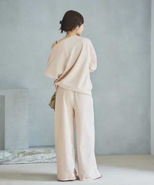 plage(プラージュ)の「nuance sweat パンツ(スウェットパンツ・レディース・チャコールグレー/ベージュ・38/36)」の14枚目の写真