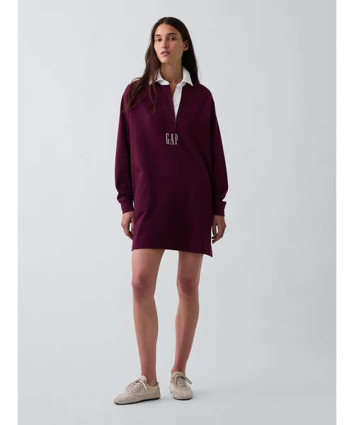 GAP(ギャップ)の「リラックスフィット GAPロゴ ラグビーミニワンピース(ワンピース・レディース・マルチ/レッド・S/XS/M/XXS/L)」の1枚目の写真