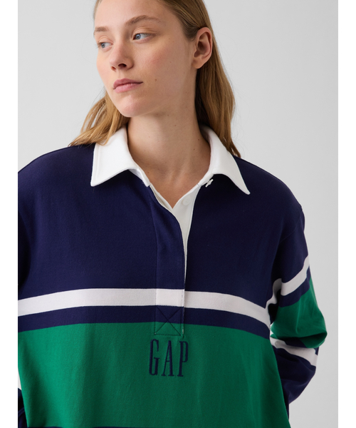 GAP(ギャップ)の「リラックスフィット GAPロゴ ラグビーミニワンピース(ワンピース・レディース・マルチ/レッド・S/XS/M/XXS/L)」の7枚目の写真