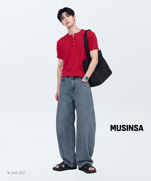 HYOJI（ヒョージ）の「26 SS ウォッシャブルリネンヘンリーネッククロップニット（6カラー）（ニット/セーター・メンズ・ブラック/ネイビー/グレー/レッド/クリーム/チャコール・M/L/XL/S）」の20枚目の写真