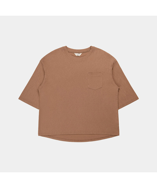PIGMENT（ピグメント）の「[オールデイクール]ポケット7部Tシャツ (YZTS2604114)（Tシャツ/カットソー・レディース・ネイビー/キャメル/ミント/ブラック/アイボリー・FREE）」の5枚目の写真