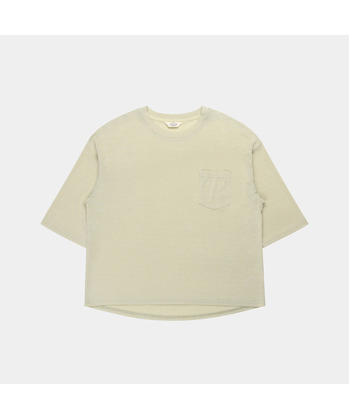 PIGMENT（ピグメント）の「[オールデイクール]ポケット7部Tシャツ (YZTS2604114)（Tシャツ/カットソー・レディース・ネイビー/キャメル/ミント/ブラック/アイボリー・FREE）」の3枚目の写真