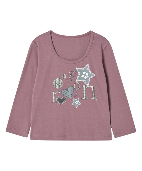 ROGIN N ROSIE(ロギンエンロージー)の「Mixed Motif Printed RnR Long Sleeve Pink Brown(Tシャツ/カットソー・レディース・その他・FREE)」の3枚目の写真