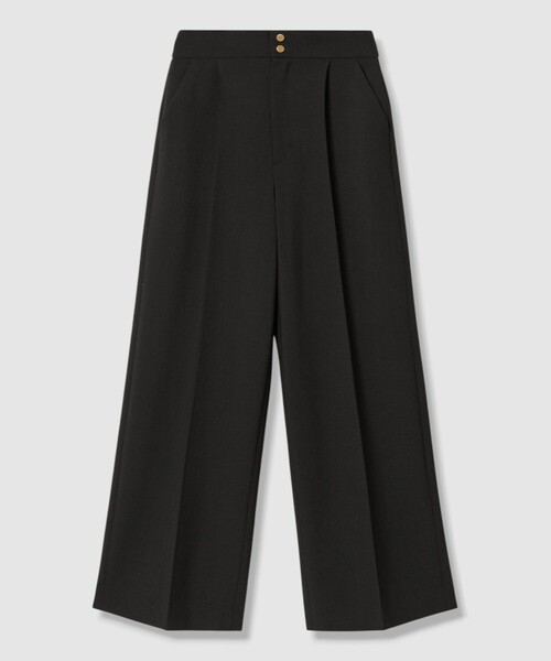 LOULOU WILLOUGHBY(ルルウィルビー)の「Wダブルクロスワイドパンツ(その他パンツ・レディース・アイボリー/ブラック・2/1)」の1枚目の写真