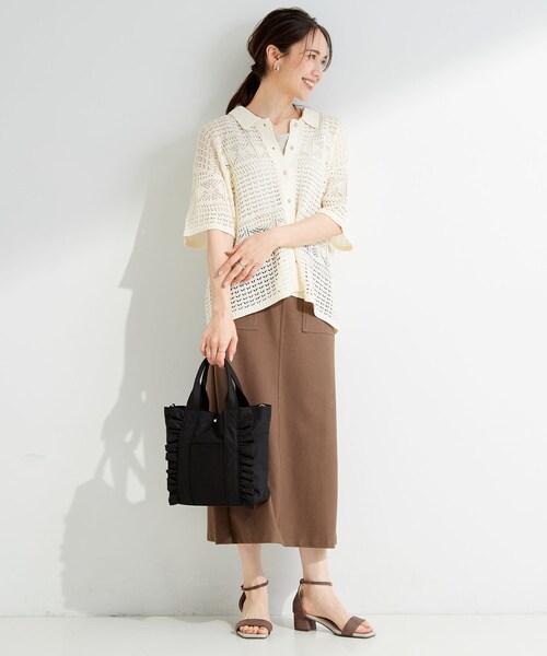 SHOO・LA・RUE(シューラルー)の「【2WAY】キャンバスフリルトートバッグ(トートバッグ・レディース・イエロー/グレー/ブラック・00)」の4枚目の写真