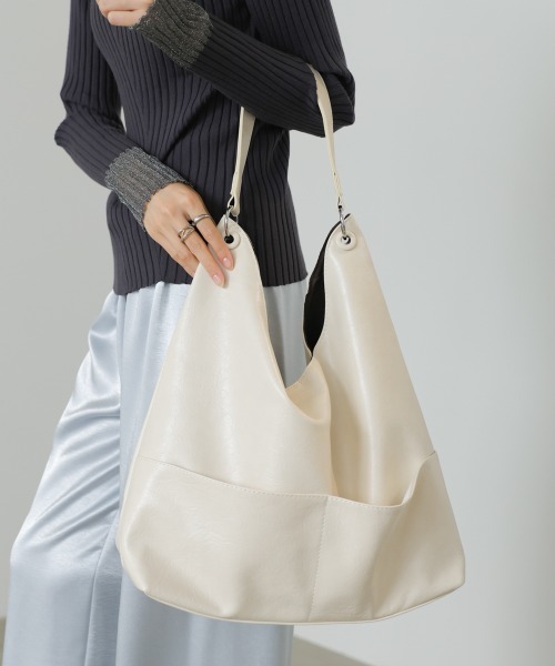 Bab(バブ)の「フロントポケットトートBAG(トートバッグ・レディース・オフホワイト/ブラウン/ブラック・ONESIZE)」の8枚目の写真