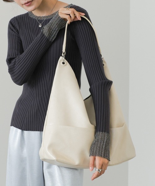 Bab(バブ)の「フロントポケットトートBAG(トートバッグ・レディース・オフホワイト/ブラウン/ブラック・ONESIZE)」の9枚目の写真