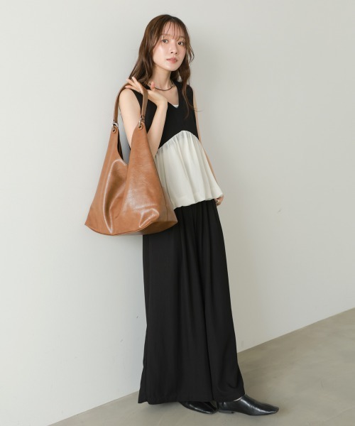 Bab(バブ)の「フロントポケットトートBAG(トートバッグ・レディース・オフホワイト/ブラウン/ブラック・ONESIZE)」の14枚目の写真