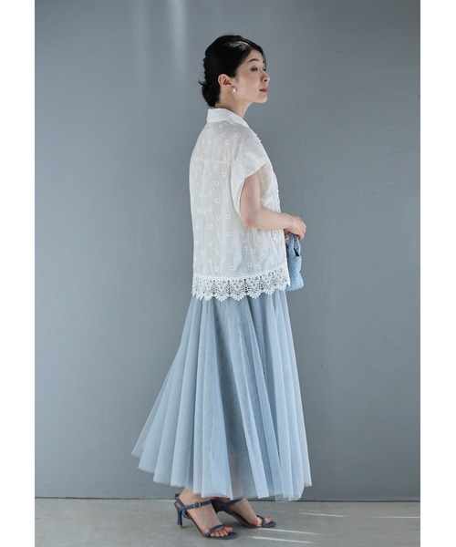 cawaii(カワイイ)の「華やかレースのミニローズ刺繍シャツトップス(シャツ/ブラウス・レディース・ホワイト・FREE)」の17枚目の写真