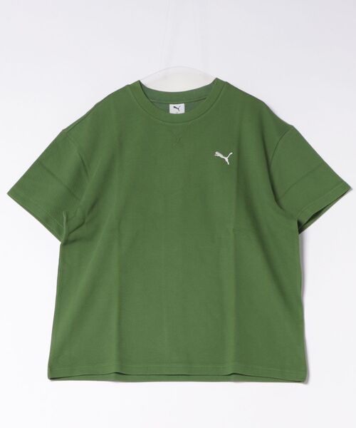 PUMA（プーマ）の「《PUMA》ESS ELEVATED リラックスド マテリアル Tシャツ（Tシャツ/カットソー・メンズ・グリーン系その他/ブラック/グレー系その他/ネイビー・S/M/L/XL/XXL）」の3枚目の写真