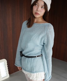 【SANSeLF】ボートネックシアーニット saw26a017