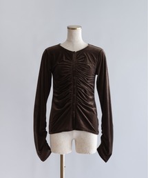 EN NEUME（エンノイム）の「Sheer Velour Draped Cardigan（カーディガン/ボレロ）」