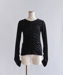 EN NEUME（エンノイム）の「Sheer Velour Draped Cardigan（カーディガン/ボレロ）」