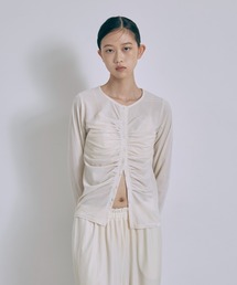 EN NEUME（エンノイム）の「Sheer Velour Draped Cardigan（カーディガン/ボレロ）」