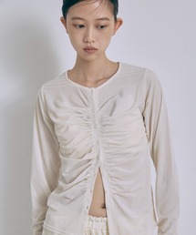 EN NEUME（エンノイム）の「Sheer Velour Draped Cardigan（カーディガン/ボレロ）」