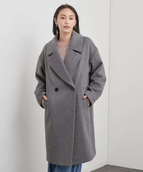 OPAQUE.CLIP(オペークドットクリップ)の「カシミヤブレンド ロングチェスターコート(チェスターコート・レディース・ブラック/チャコールグレー・36/38/40)」の11枚目の写真