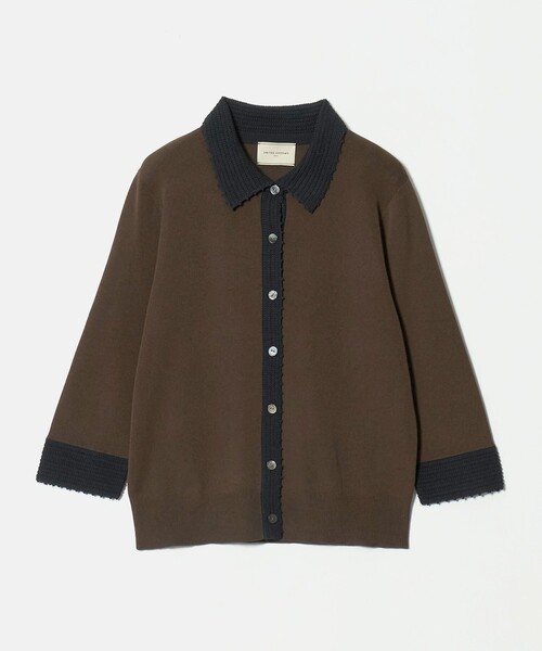 UNITED ARROWS(ユナイテッドアローズ)の「クロシェ ポロカーディガン ‐ウォッシャブル‐(カーディガン/ボレロ・レディース・ネイビー/ダークブラウン/ブラック・FREE)」の2枚目の写真