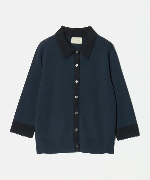 UNITED ARROWS(ユナイテッドアローズ)の「クロシェ ポロカーディガン ‐ウォッシャブル‐(カーディガン/ボレロ・レディース・ネイビー/ダークブラウン/ブラック・FREE)」の3枚目の写真
