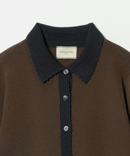 UNITED ARROWS(ユナイテッドアローズ)の「クロシェ ポロカーディガン ‐ウォッシャブル‐(カーディガン/ボレロ・レディース・ネイビー/ダークブラウン/ブラック・FREE)」の5枚目の写真