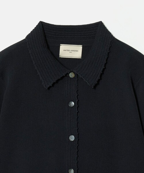 UNITED ARROWS(ユナイテッドアローズ)の「クロシェ ポロカーディガン ‐ウォッシャブル‐(カーディガン/ボレロ・レディース・ネイビー/ダークブラウン/ブラック・FREE)」の14枚目の写真