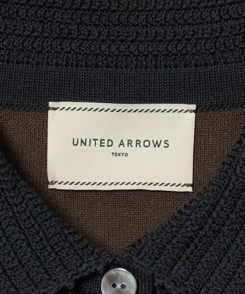 UNITED ARROWS(ユナイテッドアローズ)の「クロシェ ポロカーディガン ‐ウォッシャブル‐(カーディガン/ボレロ・レディース・ネイビー/ダークブラウン/ブラック・FREE)」の7枚目の写真