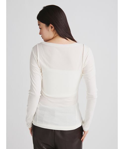 MIESROHE(ミースロエ)の「【洗える・接触冷感】ラウンドネックレイヤードトップス(Tシャツ/カットソー・レディース・ライトピンク/ホワイト/ブラック・F)」の12枚目の写真