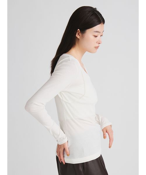 MIESROHE(ミースロエ)の「【洗える・接触冷感】ラウンドネックレイヤードトップス(Tシャツ/カットソー・レディース・ライトピンク/ホワイト/ブラック・F)」の13枚目の写真