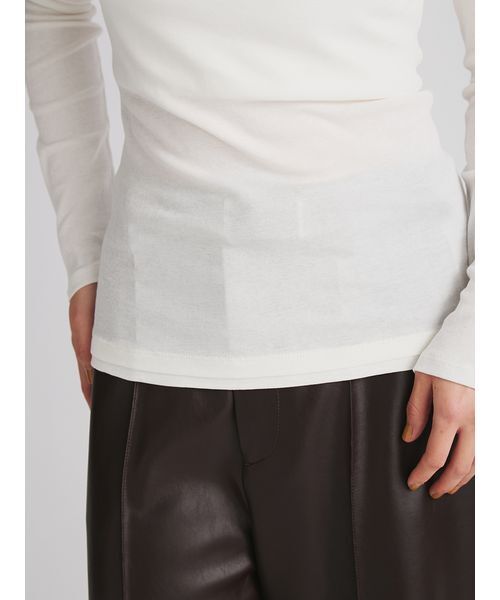 MIESROHE(ミースロエ)の「【洗える・接触冷感】ラウンドネックレイヤードトップス(Tシャツ/カットソー・レディース・ライトピンク/ホワイト/ブラック・F)」の6枚目の写真