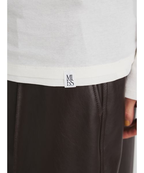 MIESROHE(ミースロエ)の「【洗える・接触冷感】ラウンドネックレイヤードトップス(Tシャツ/カットソー・レディース・ライトピンク/ホワイト/ブラック・F)」の8枚目の写真
