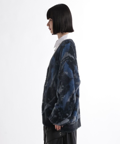 HARE(ハレ)の「フェザーシャギーニットガラカーディガン(HARE)(カーディガン/ボレロ・メンズ・ブラック/グリーン/グレー/ホワイト・FREE)」の10枚目の写真