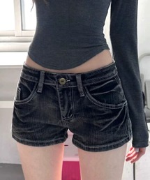 Low rise denim shorts