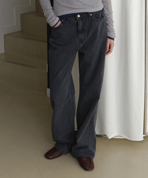 AARAN(アラン)の「ウォッシュドダイングパンツ_チャコール(その他パンツ・レディース・チャコール・SMALL/MEDIUM)」の1枚目の写真
