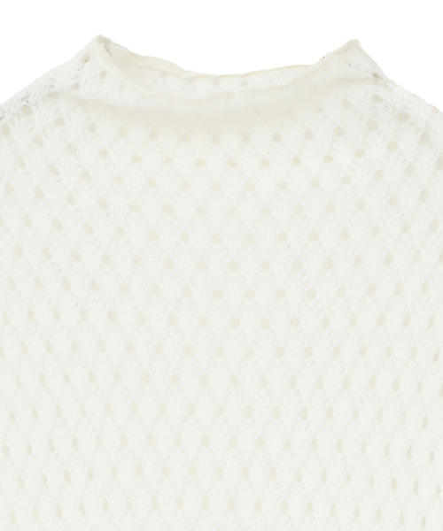 CURRENTAGE(カレンテージ)の「WOOL NYLON RUSSEL BOTTLE NECK PULLOVER(Tシャツ/カットソー・レディース・ホワイト/ブラック・1)」の4枚目の写真