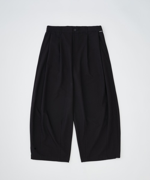 ADAM PATEK(アダムパテック)の「ADAMPATEK/woolblend still tuck wide pt/ワイドパンツ/AP2628003(スラックス・レディース・ブラック/ダークグレー・1/2)」の1枚目の写真