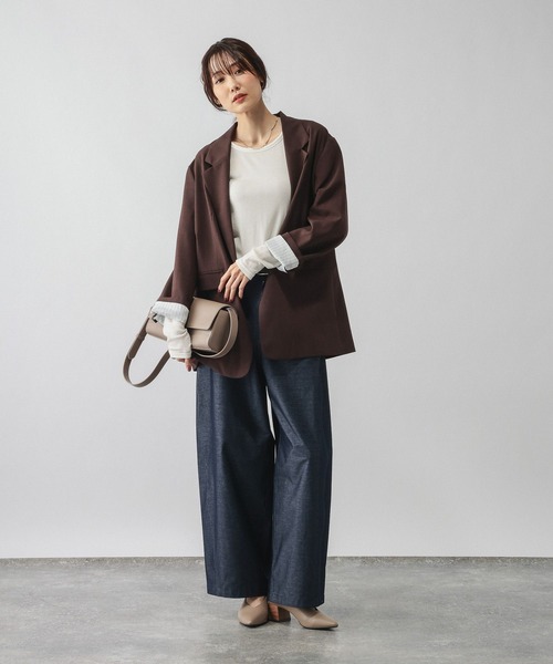 GLOBAL WORK(グローバルワーク)の「ウールテンセルクルーネックプルオーバー/797336(Tシャツ/カットソー・レディース・オフホワイト/カーキ/ブラック/ピンク系その他・MEDIUM/LARGE)」の6枚目の写真