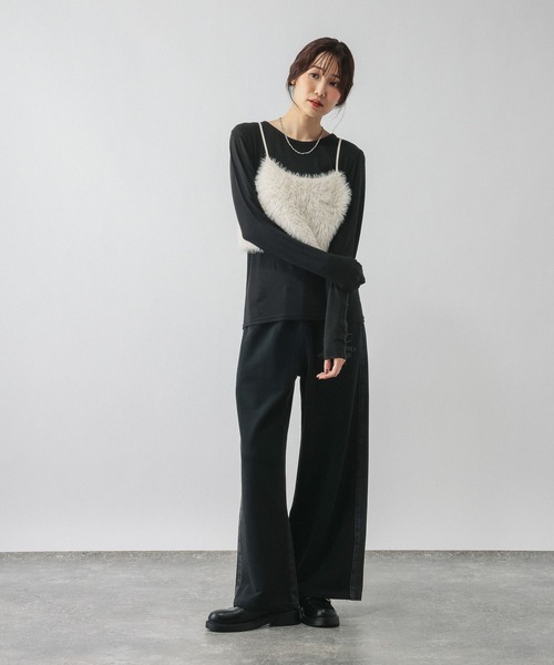 GLOBAL WORK(グローバルワーク)の「ウールテンセルクルーネックプルオーバー/797336(Tシャツ/カットソー・レディース・オフホワイト/カーキ/ブラック/ピンク系その他・MEDIUM/LARGE)」の9枚目の写真