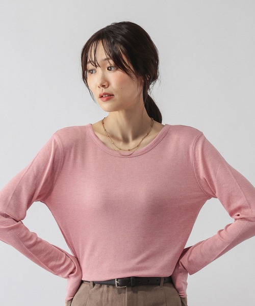 GLOBAL WORK(グローバルワーク)の「ウールテンセルクルーネックプルオーバー/797336(Tシャツ/カットソー・レディース・オフホワイト/カーキ/ブラック/ピンク系その他・MEDIUM/LARGE)」の19枚目の写真