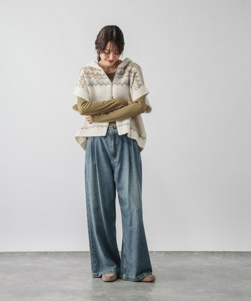 GLOBAL WORK(グローバルワーク)の「ウールテンセルクルーネックプルオーバー/797336(Tシャツ/カットソー・レディース・オフホワイト/カーキ/ブラック/ピンク系その他・MEDIUM/LARGE)」の14枚目の写真