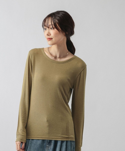 GLOBAL WORK(グローバルワーク)の「ウールテンセルクルーネックプルオーバー/797336(Tシャツ/カットソー・レディース・オフホワイト/カーキ/ブラック/ピンク系その他・MEDIUM/LARGE)」の16枚目の写真