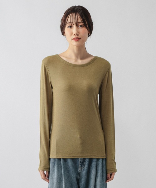 GLOBAL WORK(グローバルワーク)の「ウールテンセルクルーネックプルオーバー/797336(Tシャツ/カットソー・レディース・オフホワイト/カーキ/ブラック/ピンク系その他・MEDIUM/LARGE)」の21枚目の写真
