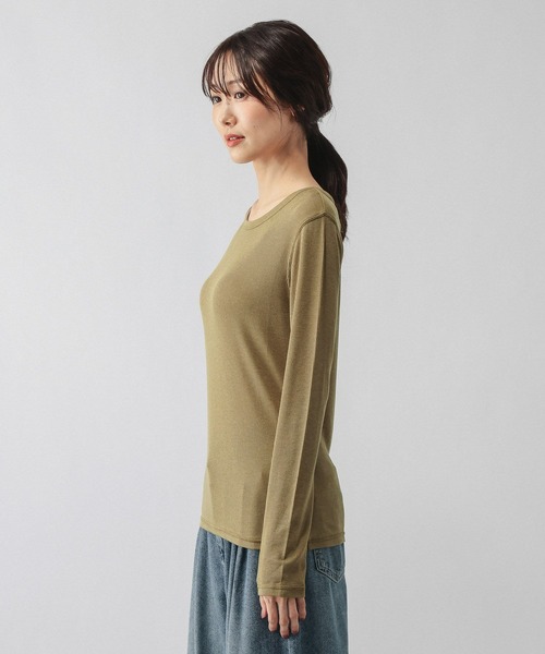 GLOBAL WORK(グローバルワーク)の「ウールテンセルクルーネックプルオーバー/797336(Tシャツ/カットソー・レディース・オフホワイト/カーキ/ブラック/ピンク系その他・MEDIUM/LARGE)」の22枚目の写真