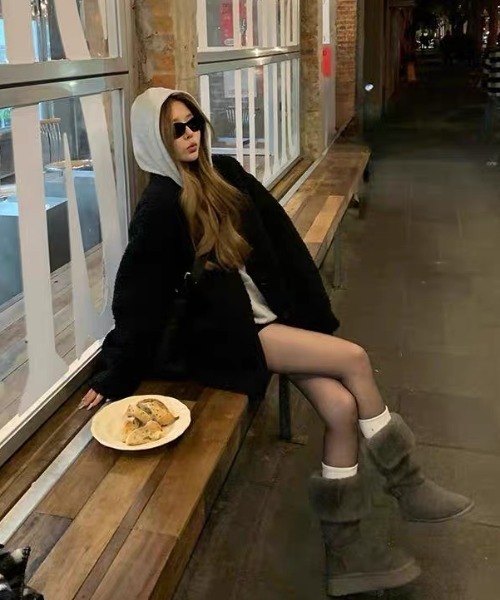 SHERU(シェル)の「プードルボア ミドル丈コート(ダッフルコート・レディース・ブラック・M)」の7枚目の写真