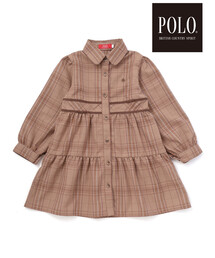 POLO BCS（ポロ ビーシーエス）の「【POLO BCS(ポロ・ビーシーエス)×SLAP SLIP】チェック切り替えワンピース(80~130cm)（シャツワンピース）」